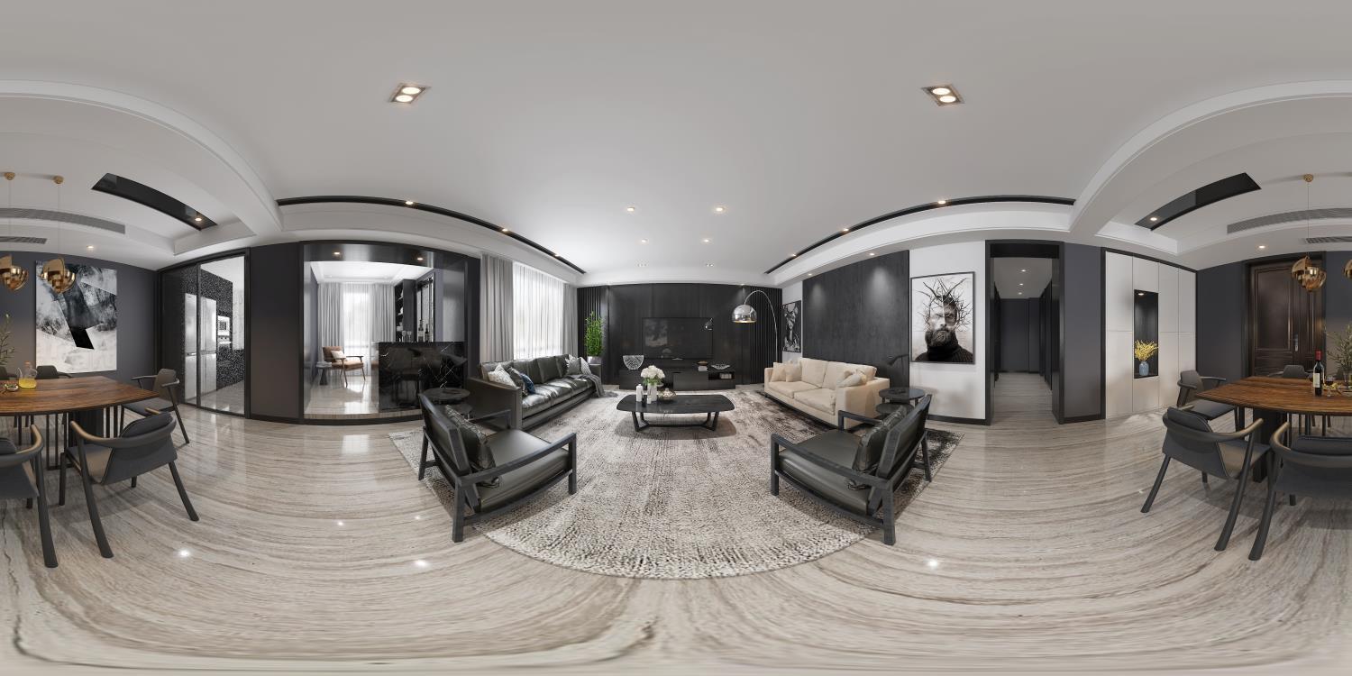 新世界新家园1-301现代风客厅全景