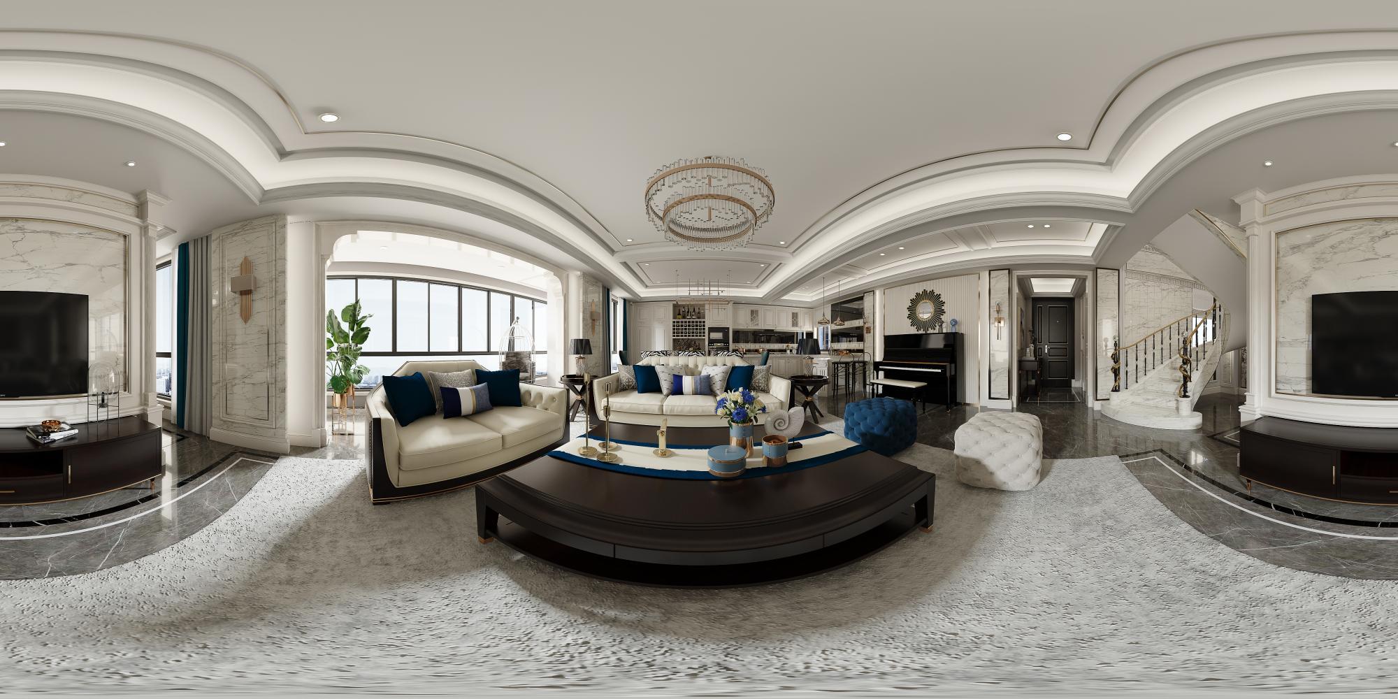 将军华府2-1205客厅全景